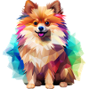 Miniature Spitz Geometric Drawing