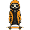 Meerkat skating on skateboard