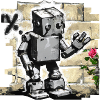 Robot tegneserie graffiti væg karakter Rose Urban