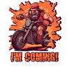 Angry biker arrives