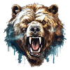 Bjørn Grizzly Bjørn brøler Bjørnehoved Natur Vildmarksskov