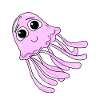 Méduse motif rose