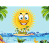 Sunny Island Cartoon Sun