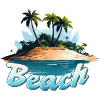 Beach Beach Comic Motif