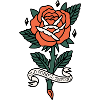 Old school tattoo rose