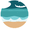 Beach with Waves Illustration