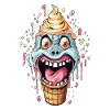 Humorvoller Eiswaffel-Monster-Design