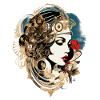 Femme esthétique avec motif technologique