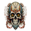 Detailed steel skull with mechanical flair