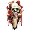 Skull Eistüte mit Rosen und Wachs