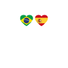 Brésil Espagne Heartbeat Flag Brésil
