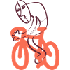 cycling cildish hand drawn