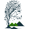 Tree and mountains minimalist