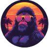 Synthwave gorilla Sunset