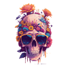 dead skull with trendy sunglasses
