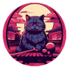 Synthwave japan Cat