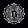 Modern black white bitcoin logo