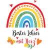 Bester Lehrer mit Herz Regenbogen