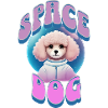 Space dog Poodle retro