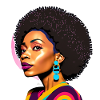 Femme noire avec afro