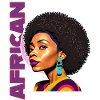 Black woman with American lettering