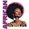 Black Woman with African lettering