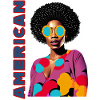 Black Woman with American lettering
