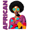 Black Woman with African lettering
