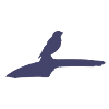 Minimalistische Vogelillustration auf Baum