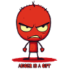 Funny angry cartoon stick figure