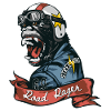 Road-Rager-Slogan mit Gorilla