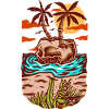 Skull summer beach