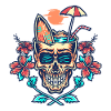 Skull summer beach