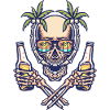 Skull summer beach