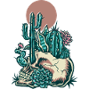 Skull with cactus