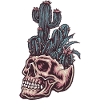 Skull with cactus