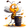 Bee nibbles on honey