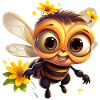 Funny honey bee