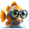 Sjov fisk med dykkerbriller
