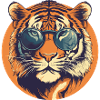 Tiger mit Sonnenbrille, Katze, Raubtier