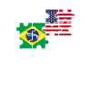 Brazil USA Flag Brazilian