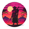 Synthwave Samurai Sunset