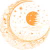 Moon with stars