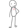 Stick figure with heart