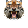 Polygone tigre géométrique - chat