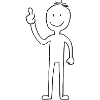 Stick figure with thumbs up
