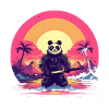 Synthwave Panda Samurai