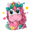 Einhornmädchen mit Herz