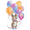 Mouse with balloons