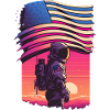 Astronaute américain synthwave